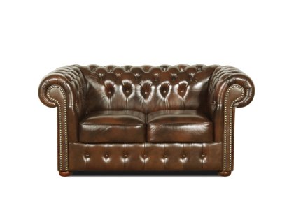 Pohovka Chesterfield Classic 2 kůže hnědá