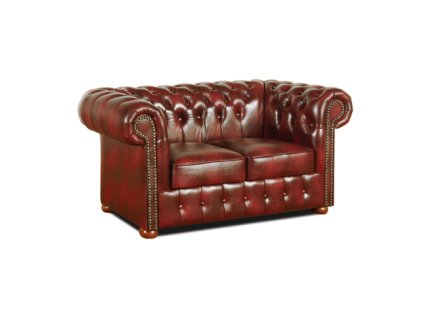 Pohovka Chesterfield Classic 2 kůže bordó