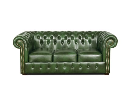 Pohovka Chesterfield Classic 3 kůže zelená