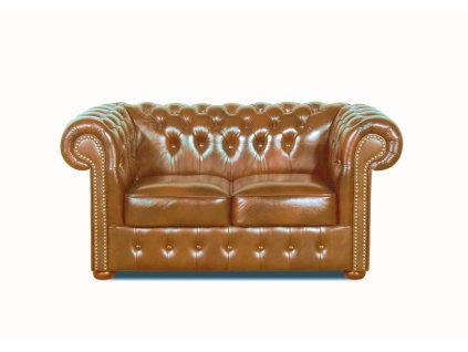 Pohovka Chesterfield Classic 2 kůže koňak