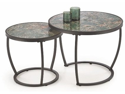 Konferenční stolek INA 2 ks (Varianta zelený mramor)