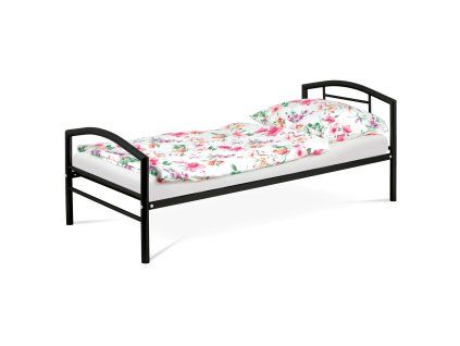 Jednolůžková postel 94x207cm, kov, černá, BED-1900 BK (Barva Černá)
