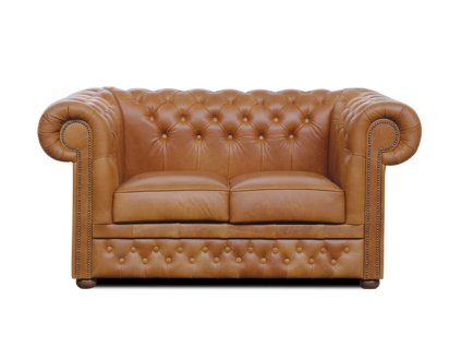 Pohovka Chesterfield Lord 2 kůže koňak