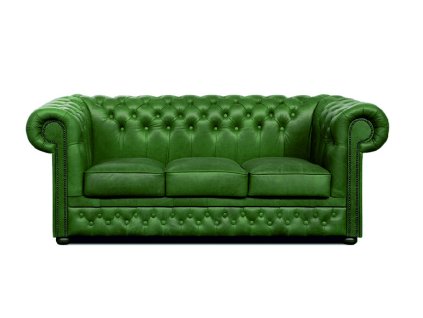 Pohovka Chesterfield Lord 3 kůže zelená