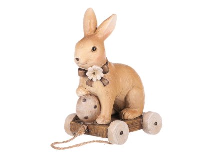 Zajíc na voze - polyresin, barva hnědá (Barva Hnědá)