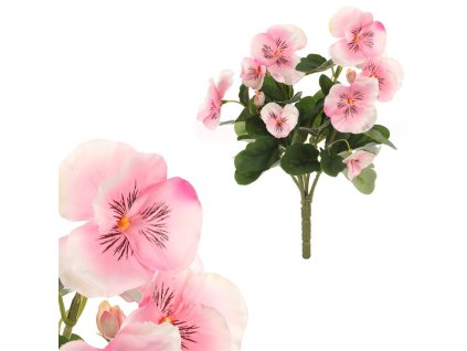 Maceška - umělá kytice, světle růžová (Barva Růžová)