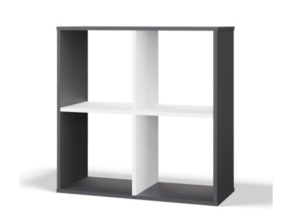 Regál Manja 2x2 antracit/bílá