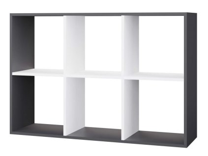 Regál Manja 2x3 antracit/bílá