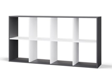 Regál Manja 2x4 antracit/bílá