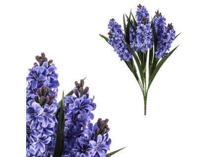 Hyacint - umělá kytice, 7 květů, modrá barva (Barva Modrá)