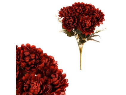 Chryzantéma - umělá kytice, barva hnědá (Barva Hnědá)