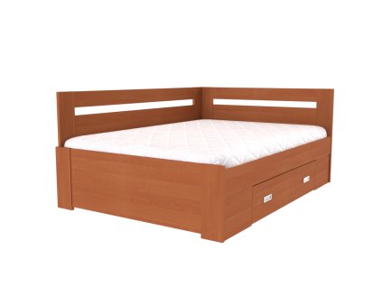 FABIE - postel s úložným prostorem rohová 140x200cm / 120x200cm Dekor: olše, Šířka pro matraci: 140cm, Úchytka: STANDARD (Dekor olše, Výška 89cm)