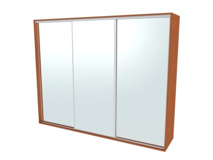 FLEXI 3 - šatní skříň 3x zrcadlo, 240/260/280/300 x 220/240cm Šířka: 300cm, Výška: 240cm, Dekor: olše (Dekor olše, Šířka 300cm, Výška 240cm)