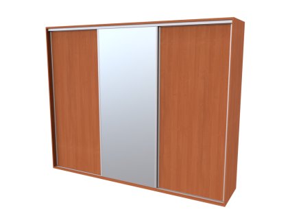 FLEXI 3 - šatní skříň 1x zrcadlo, 240/260/280/300 x 220/240cm Šířka: 300cm, Výška: 240cm, Dekor: olše (Dekor olše, Šířka 300cm, Výška 240cm)