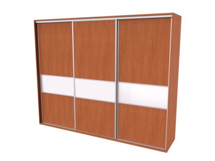 FLEXI 3 - šatní skříň dveře dělené sklem lacobel, 240/260/280/300 x 220/240cm Šířka: 300cm, Výška: 240cm, Dekor: olše (Dekor olše, Šířka 300cm, Výška 240cm)