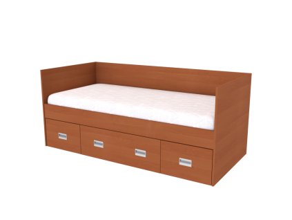 NEMO - postel 90x200cm, 3 zvýšená čela (včetně roštu) Dekor: olše (Dekor olše, Šířka 95cm, Výška 88cm)