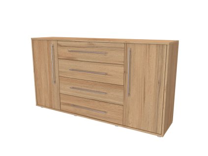 ELITE L - komoda, 160x86x36/43cm Hloubka: 43cm, Dekor: dub harmony (Dekor dub harmony, Šířka 160cm, Výška 86cm)