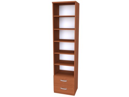 JONY 8 - knihovna s poličkami a zásuvkami, 50x40.5x205cm Dekor: olše (Dekor olše, Šířka 50cm, Výška 205cm)