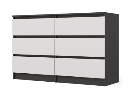 Komoda Malvína M6 120 antracit/bílá