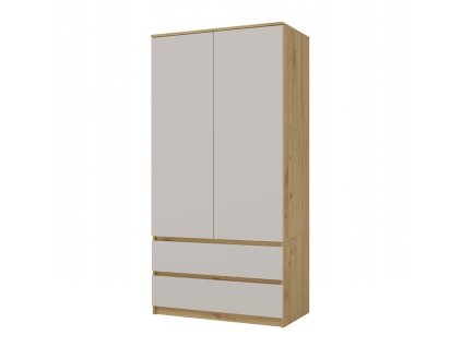 Šatní skříň Malvína 2S-90 dub artisan/kašmír