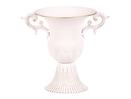 Pohár kovový s uchy - aranžovací, barva bílá (Barva Bílá)