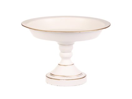 Mísa kovová - na stojanu, 20 cm, aranžovací, bílá (Barva Bílá)