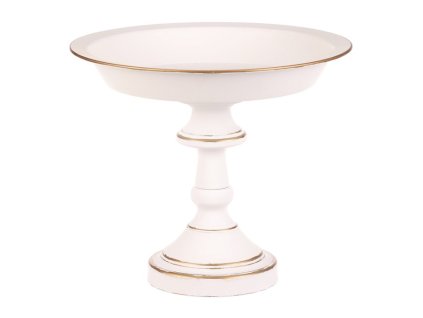 Mísa kovová - na stojanu, 26 cm, aranžovací, bílá (Barva Bílá)