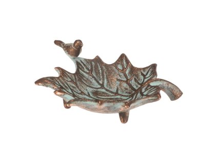 Pítko kovové - javorový list s ptáčkem, měděné (Barva Měděná)
