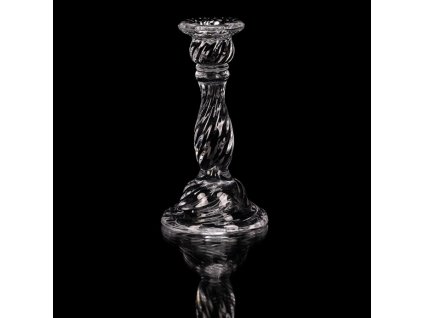 Svícen skleněný - 20 cm, na kónickou svíčku, čirý (Barva Přírodní)