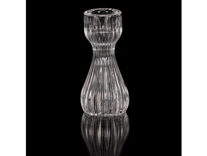 Svícen skleněný - 10,5 cm, na kónickou svíčku, čirý (Barva Přírodní)