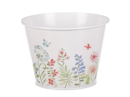 Kovový obal na květiny, květinový design. (Barva Vícebarevná)