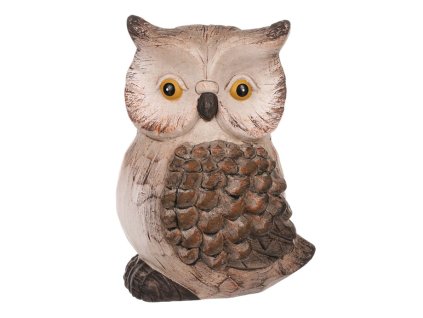 Sova - keramická figurka, barva hnědá (Barva Hnědá)