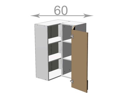 kuchynska horna vysoka rohova skrinka sirka 60 cm 2 dvierka lomene qvhsulcmvwhakgcp