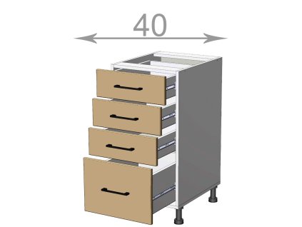 kuchynska dolna skrinka so zasuvkami sirka 40 cm 4 zasuvky yhknreby5vyx7bws