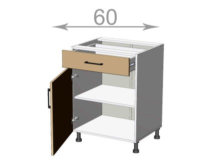 kuchynska dolna skrinka so suplikom sirka 60 cm 1 suplik 1 dvierka bso14zolhped6olh