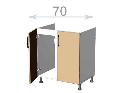 kuchynska dolna drezova skrinka sirka 70 cm 2 dvierka exymvyxblx1oixzy