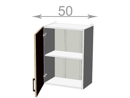 kuchynska horna skrinka sirka 50 cm 1 dvierka wbtgcgohtbvmau73