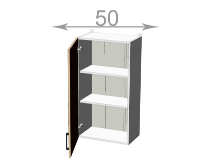 kuchynska horna vysoka skrinka sirka 50 cm 1 dvierka kb5x44xhqb8epzai
