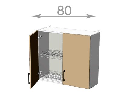 kuchynska horna skrinka s odkvapkavacom sirka 80 cm 2 dvierka gisvrttmpfuwoqox