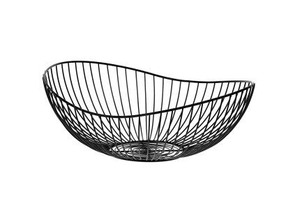 Košík, kovová dekorace, barva černá (Barva Černá)
