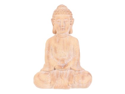Buddha - zahradní figurka, magnesium, imitace dřeva (Barva Hnědá)