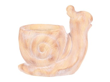 Šnek - obal na květiny, magnesium, imitace dřeva (Barva Hnědá)