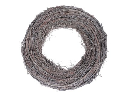 Věnec proutěný - pr. 30 cm, šedá barva (Barva Šedá)