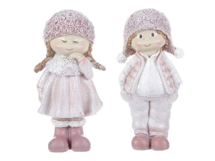 Děti z polyresinu. Mix 2 druhů. Cena za 1ks. (Barva Růžová)