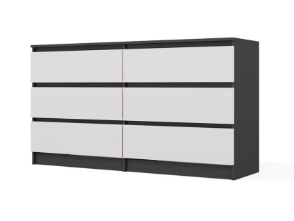 Komoda Malvína M6 140 antracit/bílá
