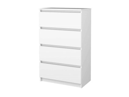 Bílá komoda Malvína M4 60 s moderním designem, 97,5 cm vysoká