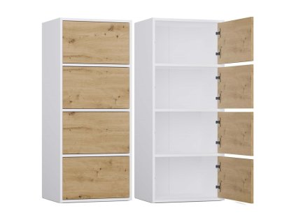 Komoda Almona 4D bílá/dub artisan