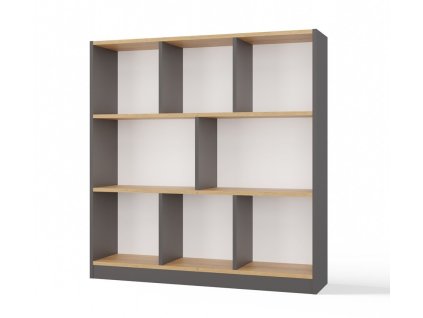 Knihovna Finley 8P antracit/dub artisan