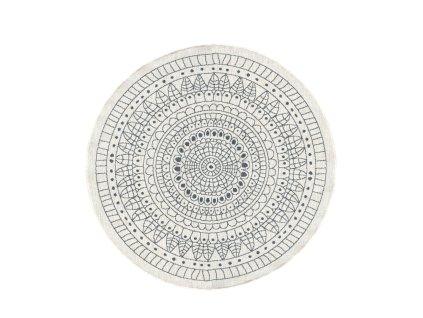 Kusový koberec Twin-Wendeteppiche 103143 creme grau kruh – na ven i na doma (Rozměry koberců 140x140 (průměr) kruh)