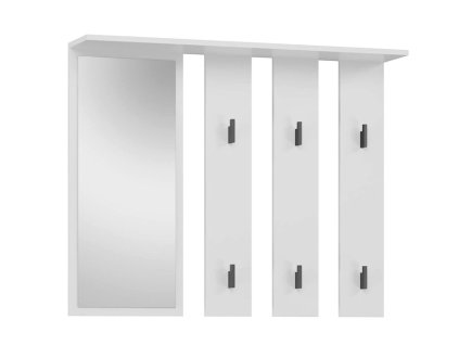 Věšák se zrcadlem PARGAS bílá